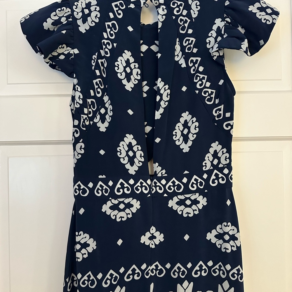 SEA NEW YORK BLUE/WHITE SILK DRESS